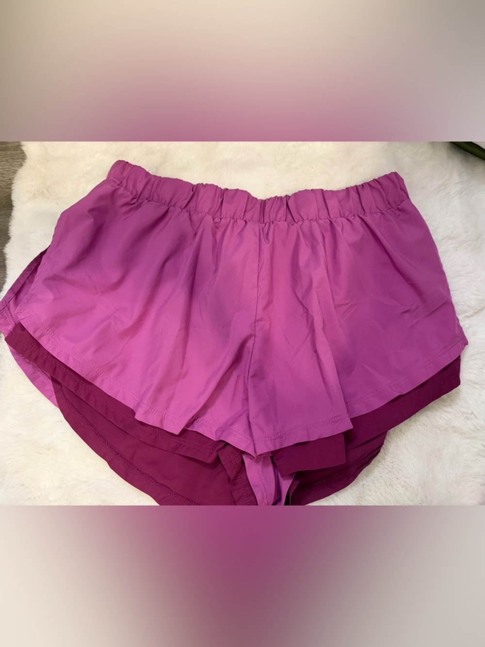 FP Movement by Free People Two-Tone Pink Layered Athletic Shorts